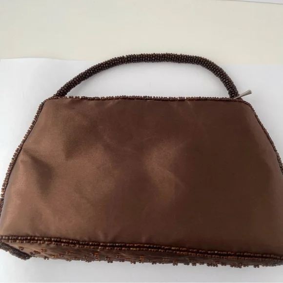 Elegant Brown Beaded Handbag Vintage Bijoux Terner - Picture 11 of 15